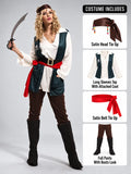 Green Coat Pirate Adult Halloween Costume Fancy Dress Up