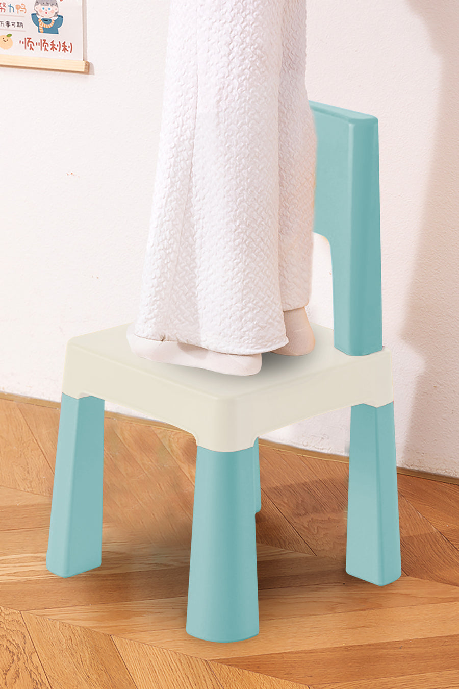 OPlus Learning Chair for Kids - Pastel Blue and white