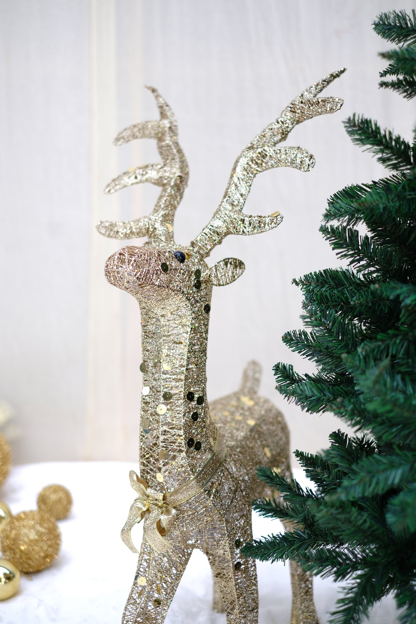 Rudolph, Shimmering Gold LED Reindeer Decoration by SWEN - 1.2 M
