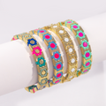 Flower Enamel Bracelet | Mint & Magenta