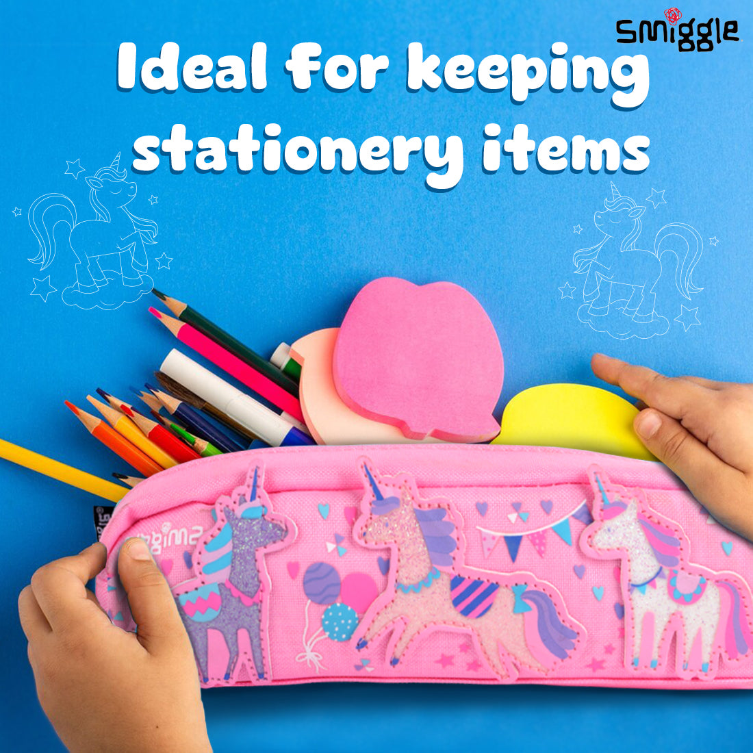 Smiggle Glide Teeny Tiny Character Pencil Case Pink, 3Y+