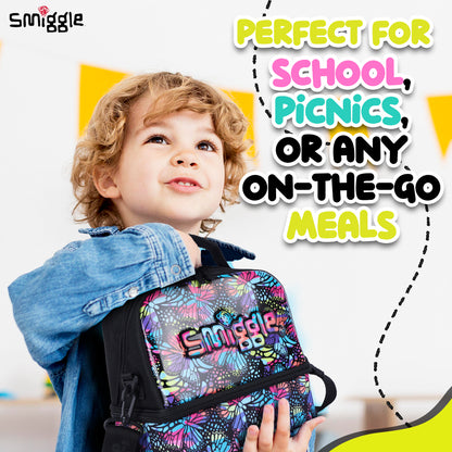 Smiggle Vivid Hardtop Lunchbox Black Mix, 3Y+
