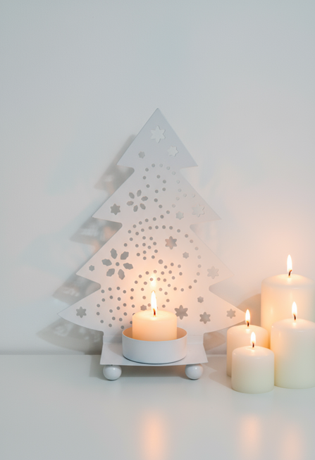 OMBRE, tree shaped metal shadow tea light holder by SWEN