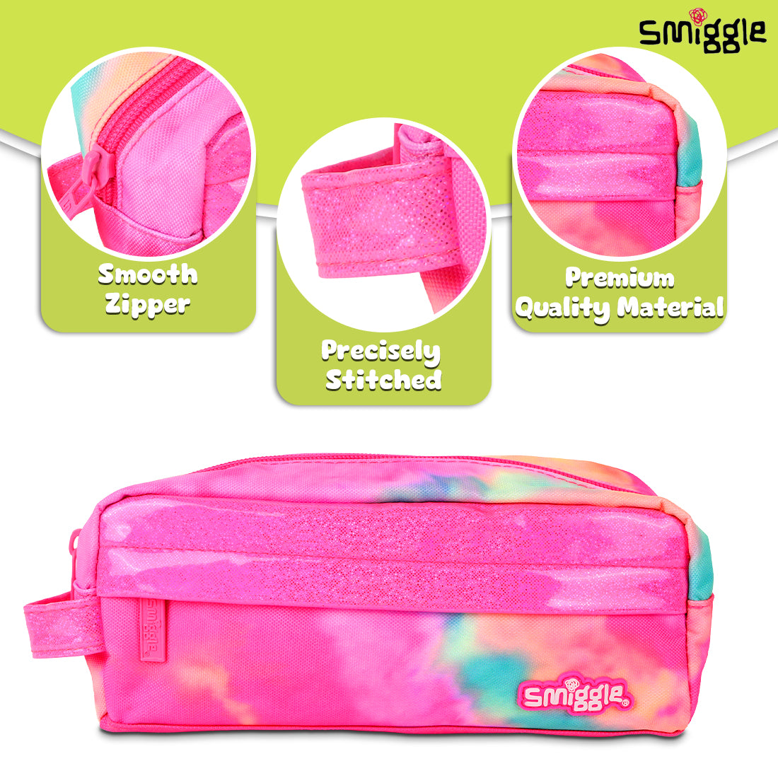 Smiggle Vivid Essential Pencil Case Pink, 3Y+