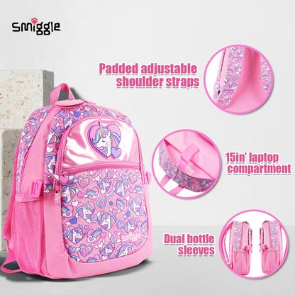 Smiggle Fly High Classic Attach Backpack Pink, 3Y+