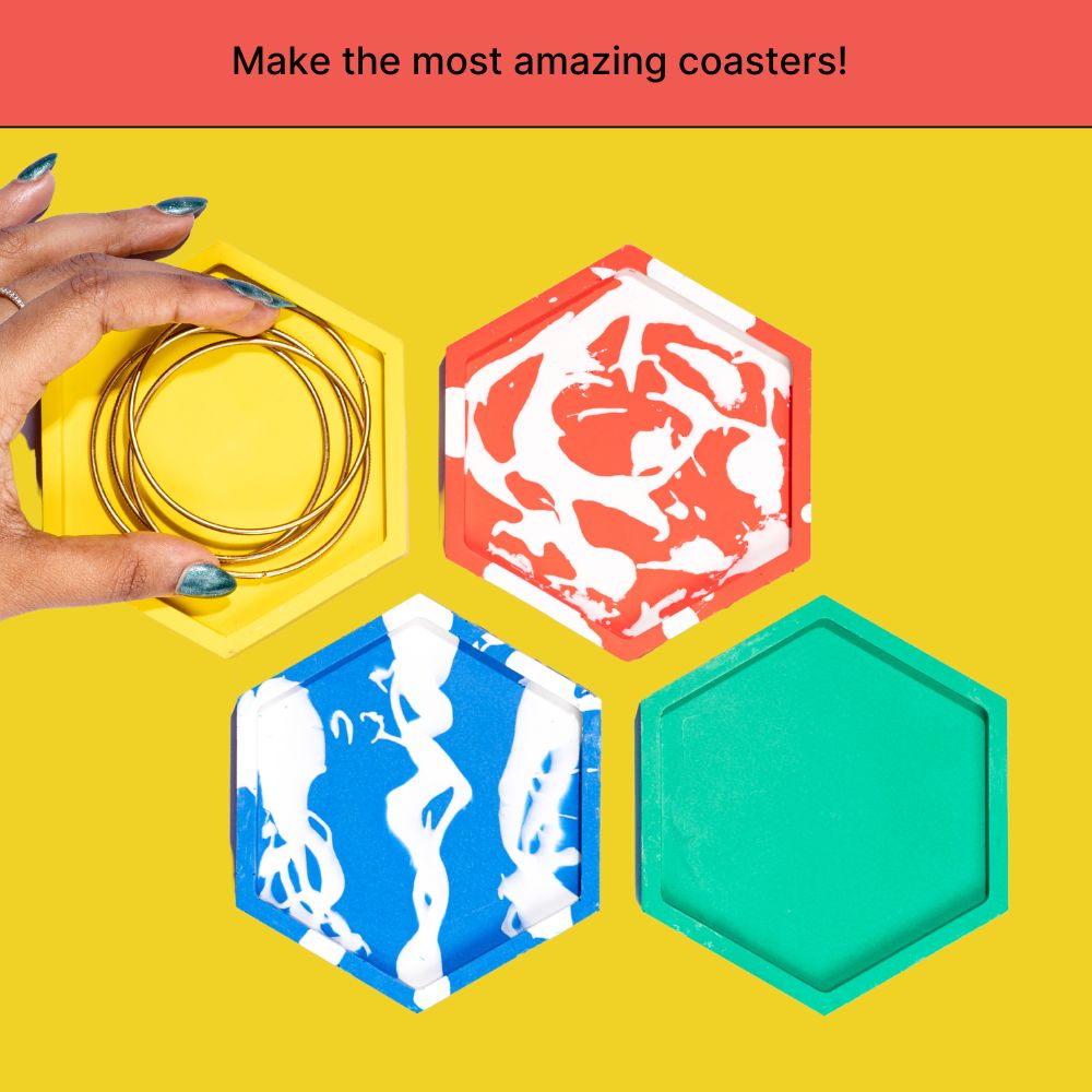 DIY Jesmonite Hexagon Coaster Kit