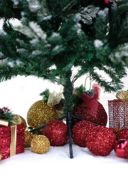 SWEN 4 feet NORTHLIGHT flocked christmas tree pinecones and cherries