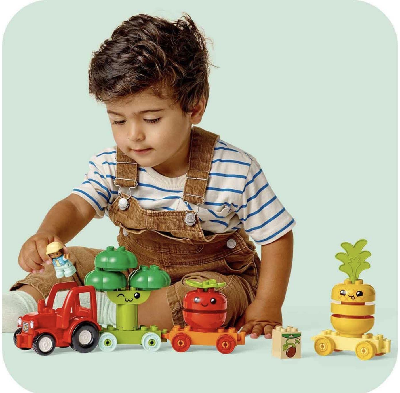 LEGO Duplo My First Fruit and Vegetable Tractor 10982 Building Toy Set (19 Pieces)|Multicolor | 18months+