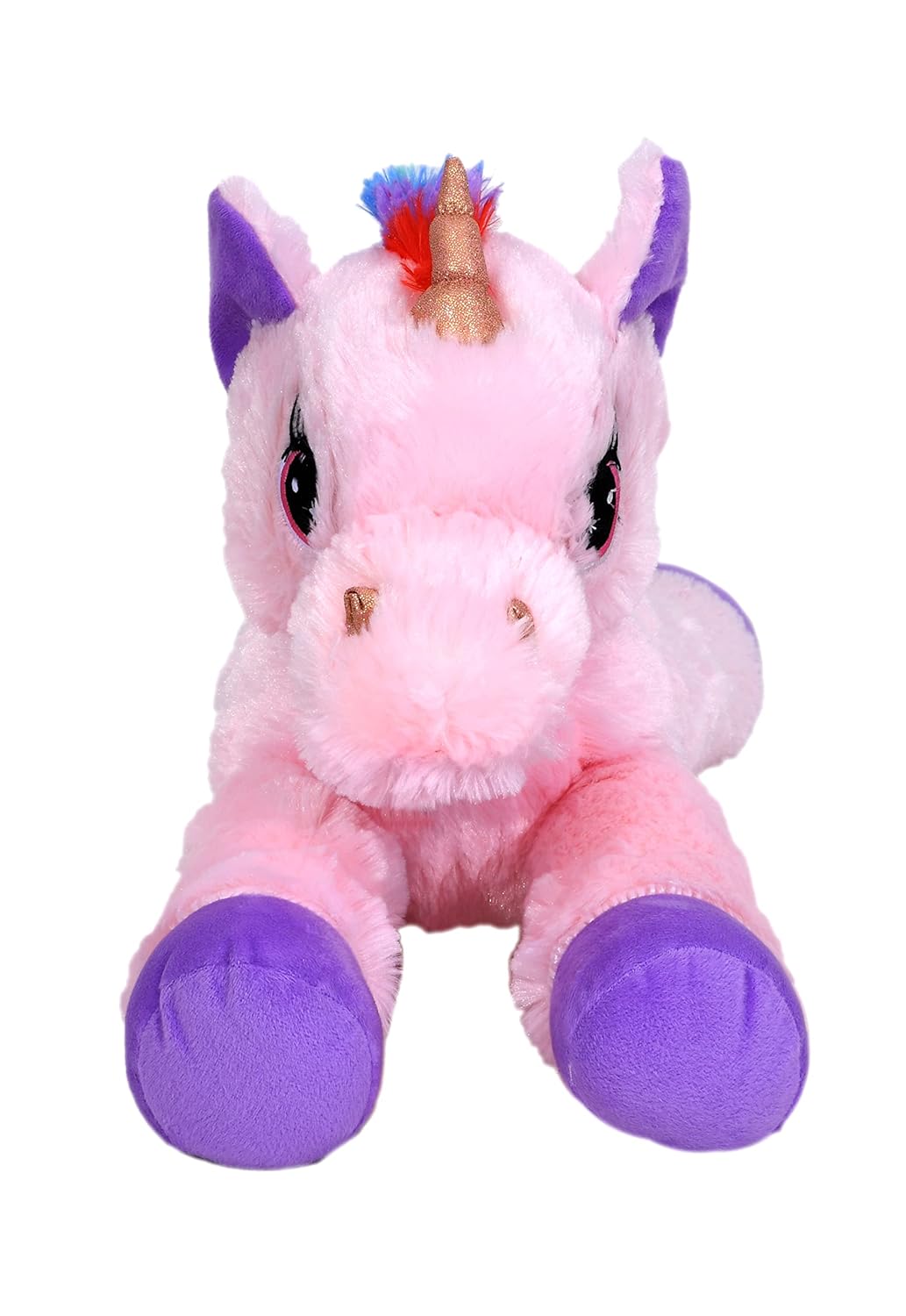 Mirada 52cm Floppy Unicorn With Purple Paws – Pink