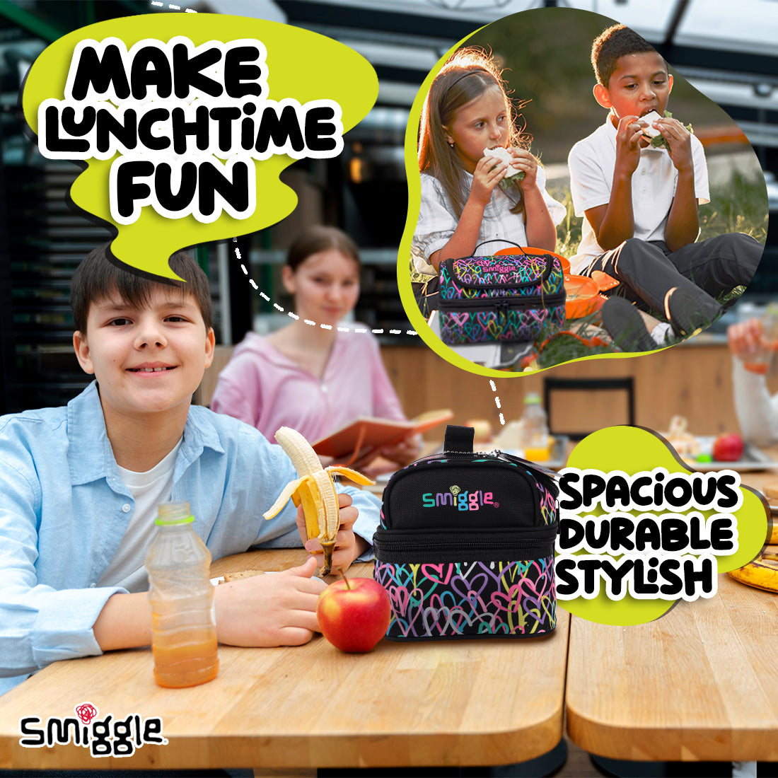 Smiggle NE LBOX DBL DECK IHS I HEART BLACK