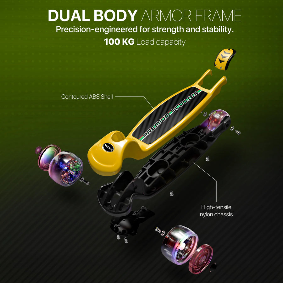 Tygatec Titan Premium 3-Wheel Scooter ( Color Yellow )
