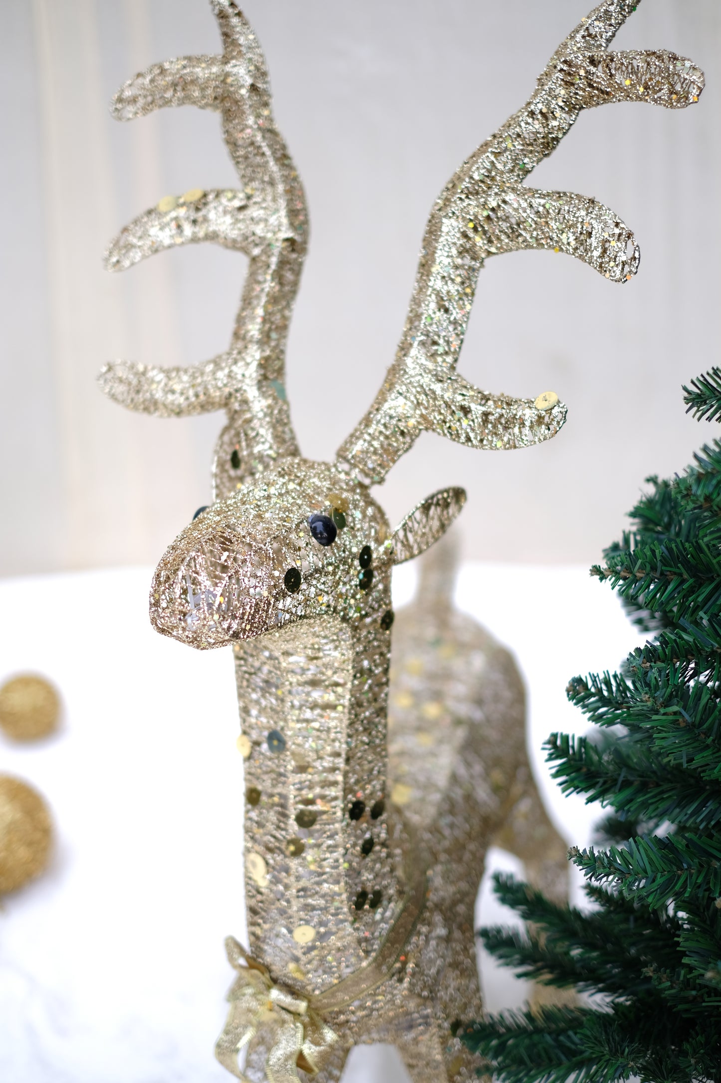 Rudolph, Shimmering Gold LED Reindeer Decoration by SWEN - 1.2 M
