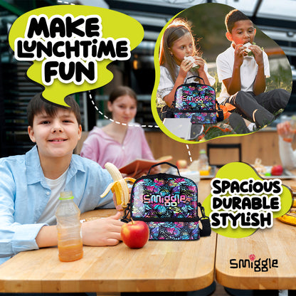 Smiggle Vivid Hardtop Lunchbox Black Mix, 3Y+