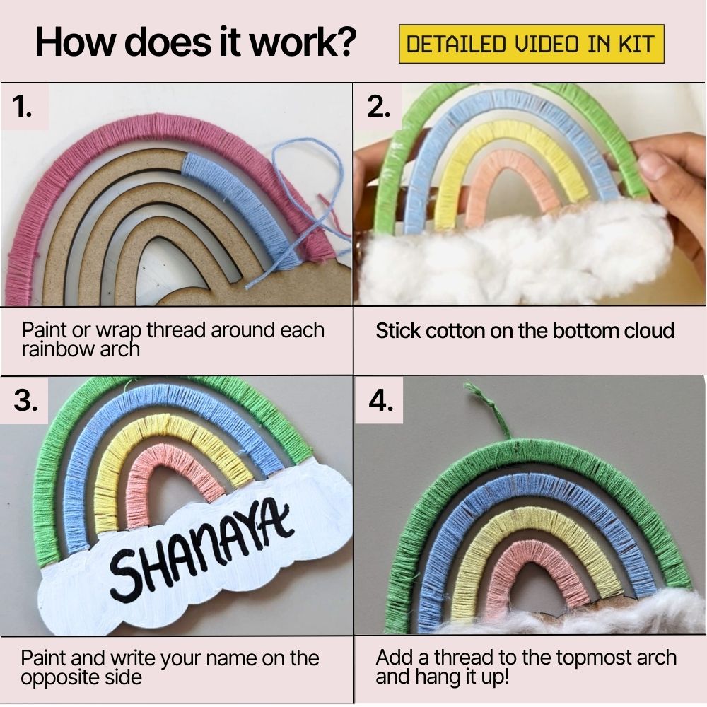 DIY Rainbow Wall Hanging Box (5 people)