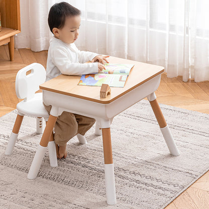 OPlus Multipurpose Study table with wooden top and 2 pen holders and 1 Chair