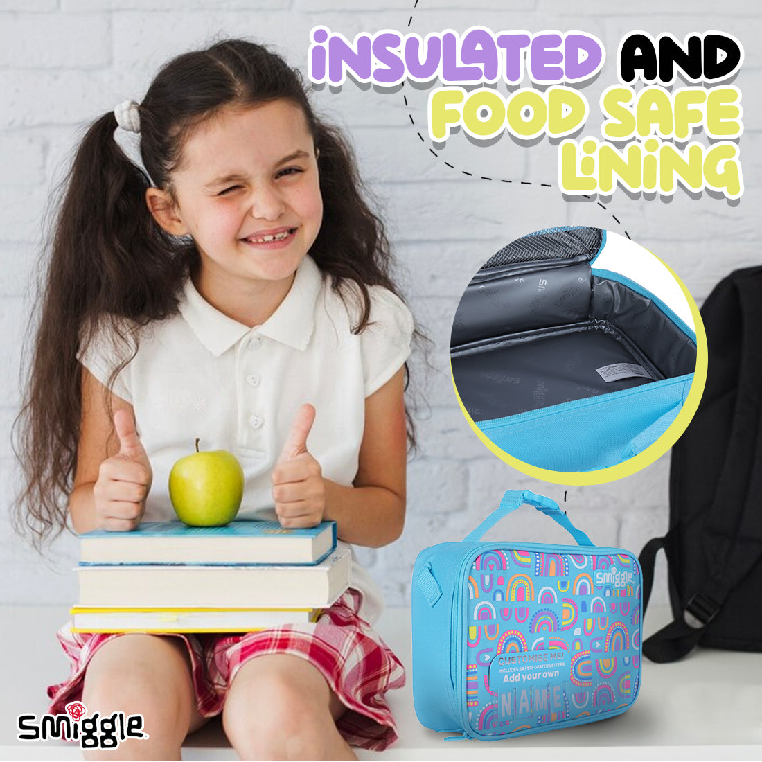 Smiggle Fly High Square Attach Id Lunchbox Blue, 3Y+