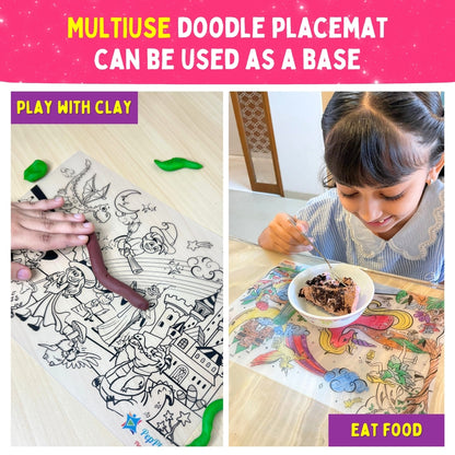 PEPPLAY RECOLOURABLES COLOUR & WIPE PLACEMATS - MAGICAL LAND