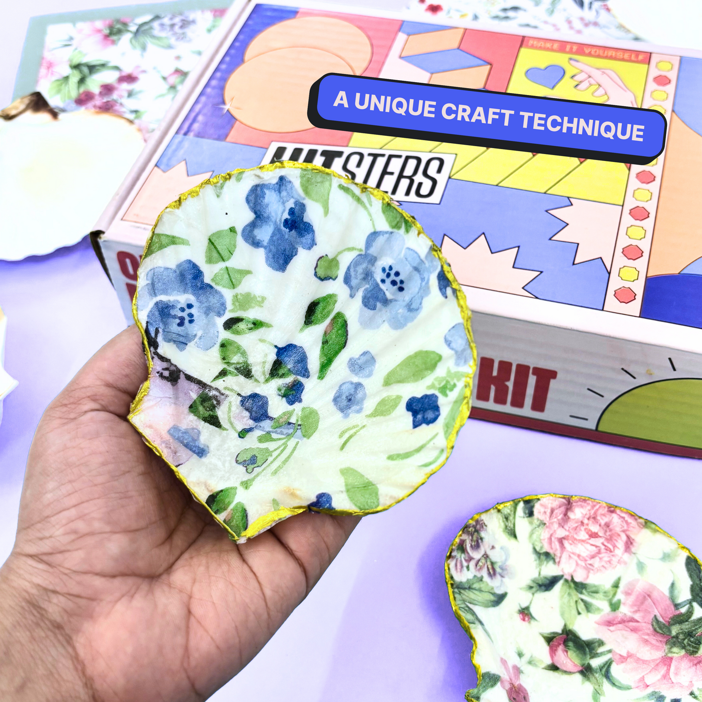 COMBO: DIY Shell Candle Kit & DIY Decoupage Shells Kit