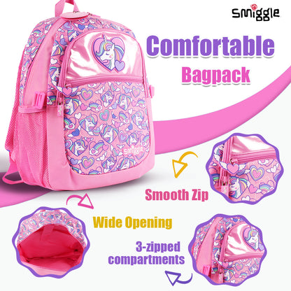Smiggle Fly High Classic Attach Backpack Pink, 3Y+