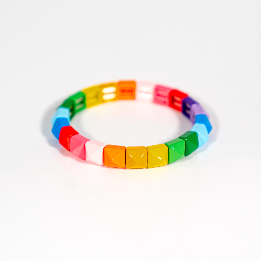 Spike Enamel Bracelet | Rainbow