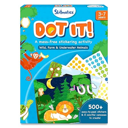 Dot it! - Wild, Farm & Underwater Animal| No mess sticker art (ages 3-7)