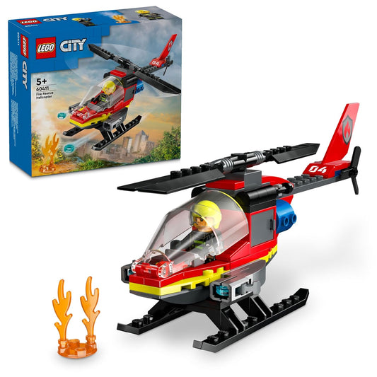 LEGO City Fire Rescue Helicopter Building Set (85 Pieces) | 5 Years+
