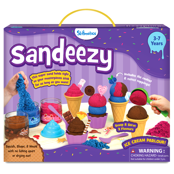 Skillmatics Sandeezy | Ice Cream Parlour | 3 Years + | Sand Kit for Kids
