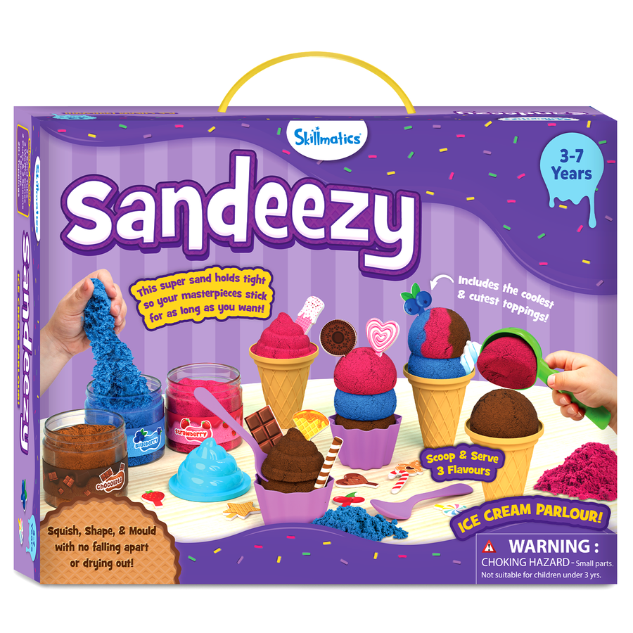 Skillmatics Sandeezy | Ice Cream Parlour | 3 Years + | Sand Kit for Kids