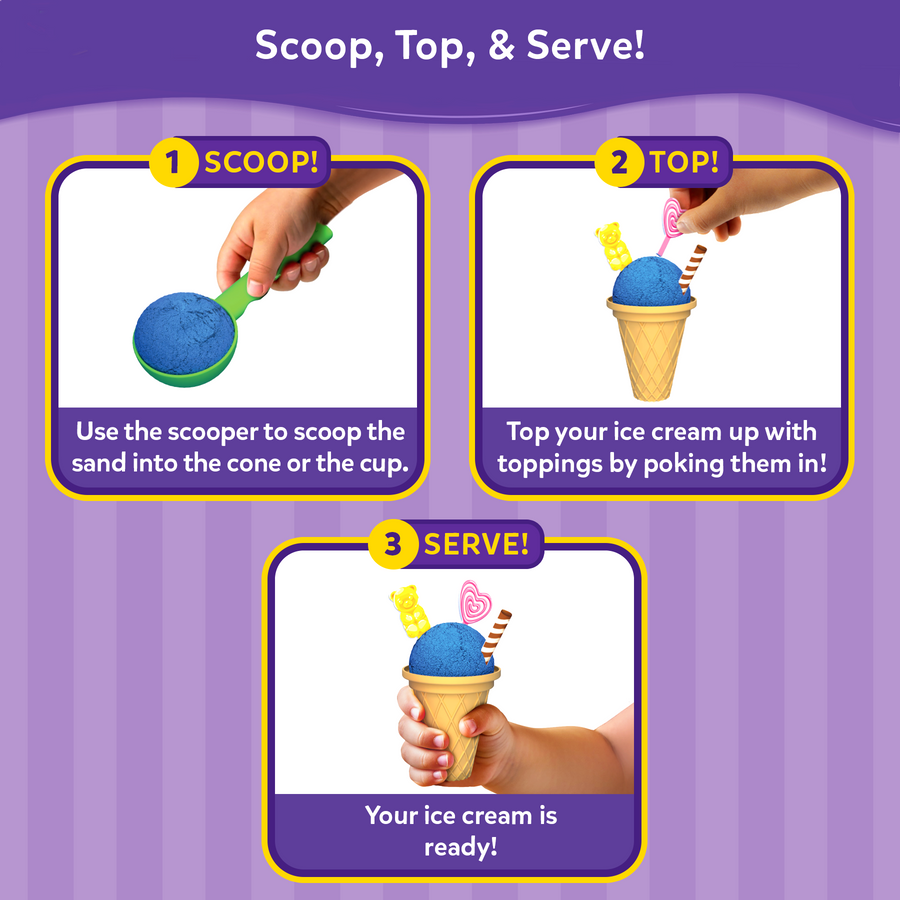 Skillmatics Sandeezy | Ice Cream Parlour | 3 Years + | Sand Kit for Kids