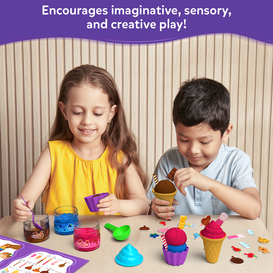 Skillmatics Sandeezy | Ice Cream Parlour | 3 Years + | Sand Kit for Kids