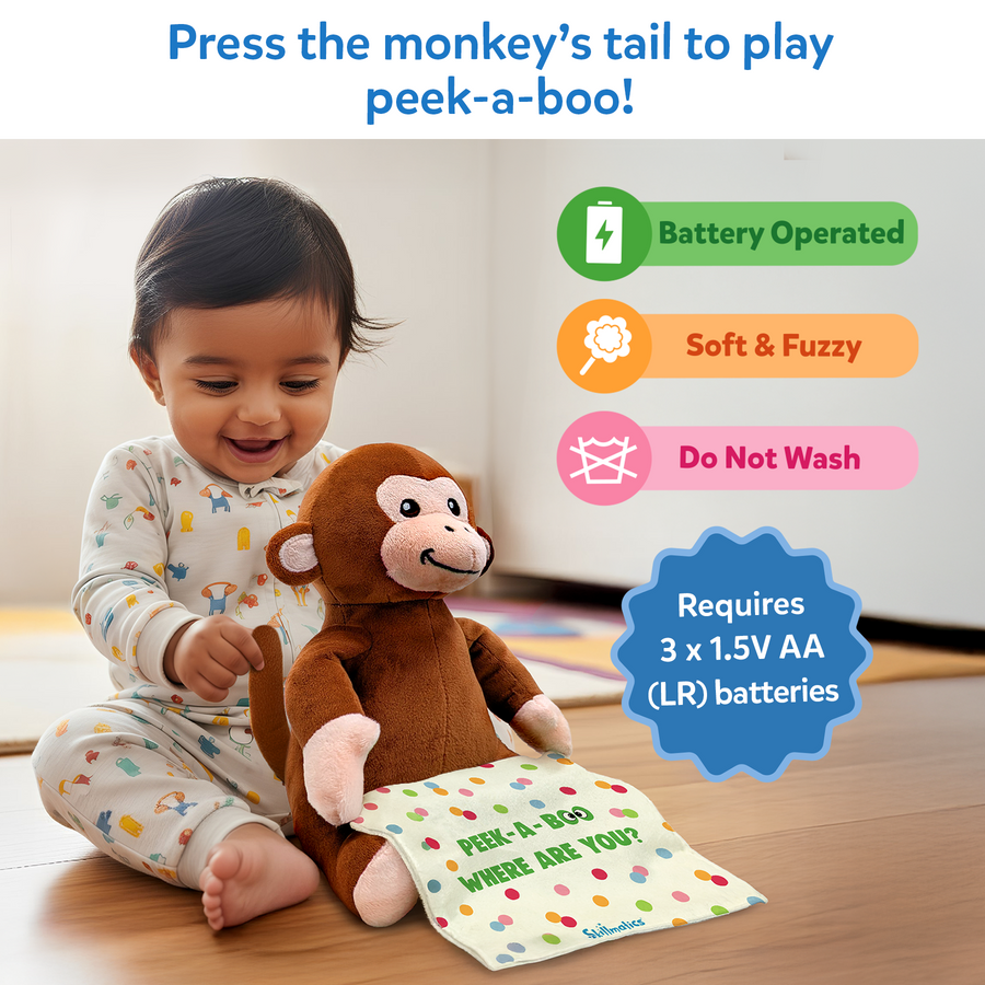 Peek-a-boo Monkey Mischief | 12 months+ 1 Battery-Operated Interactive Plush Toy