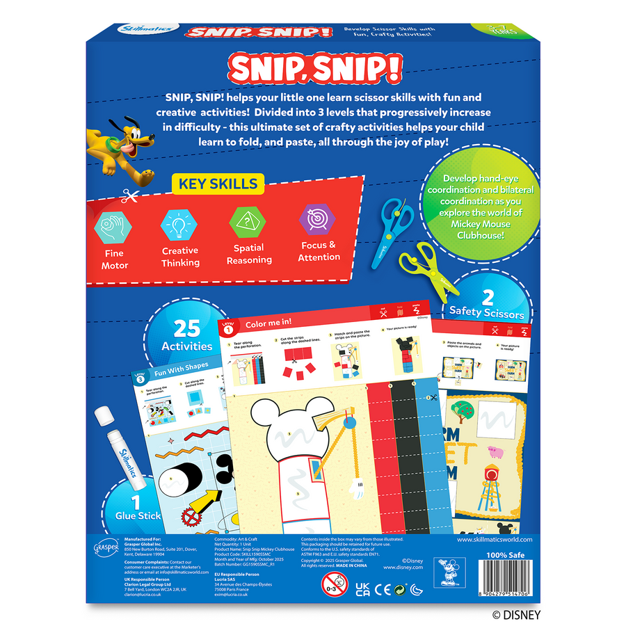 Snip Snip | Mickey Clubhouse | 3 Years+ Crafting Activity Kit