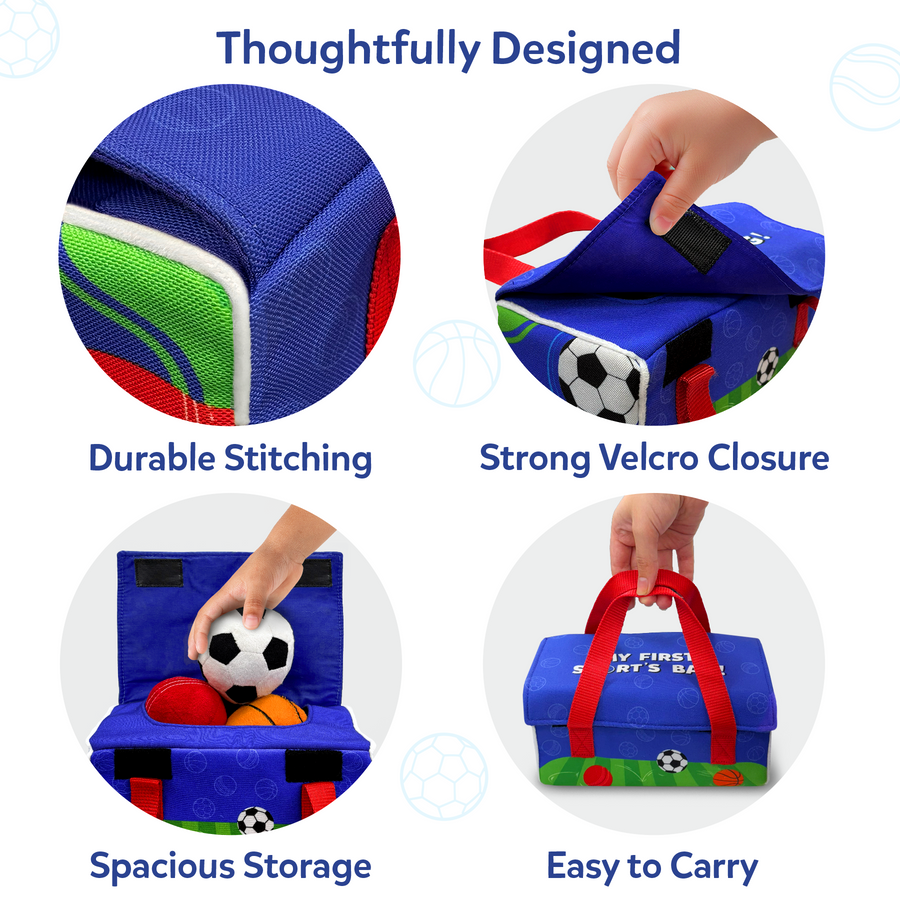 My First Sports Bag | 6 months & Up | Soft Plush Balls for Babies & Toddlers