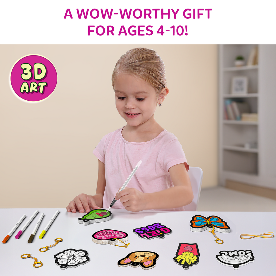 Aqua Puffs - Girl Power | 4Years+ Keychain Making Kit