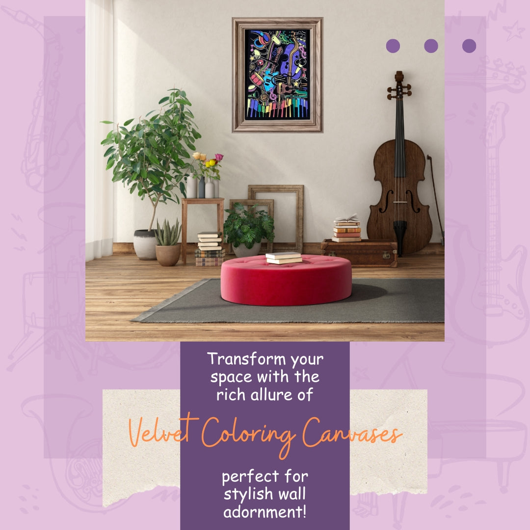 PEPPLAY VELVET COLOURING POSTERS - MELODIES OF MUSIC