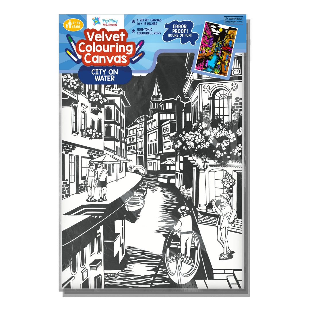 PEPPLAY VELVET COLOURING POSTERS - CITY ON WATER