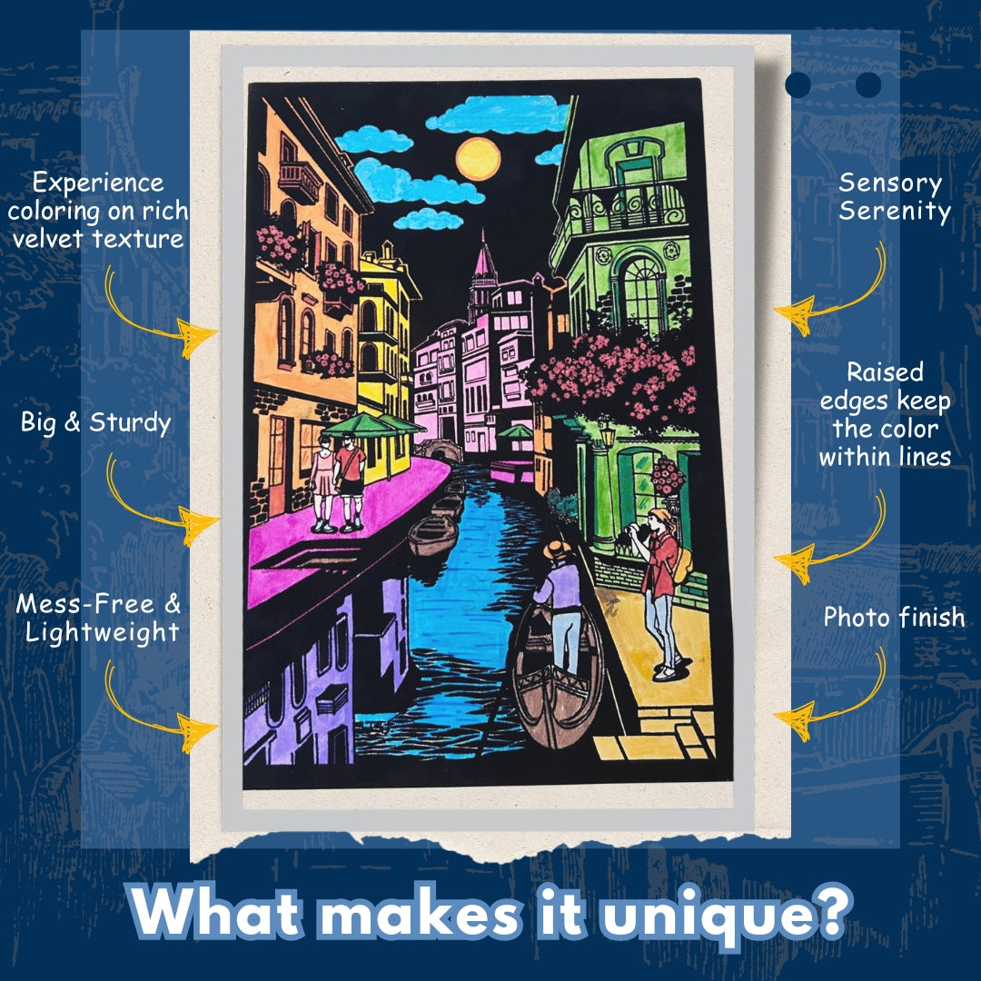 PEPPLAY VELVET COLOURING POSTERS - CITY ON WATER