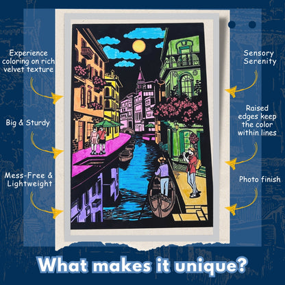 PEPPLAY VELVET COLOURING POSTERS - CITY ON WATER