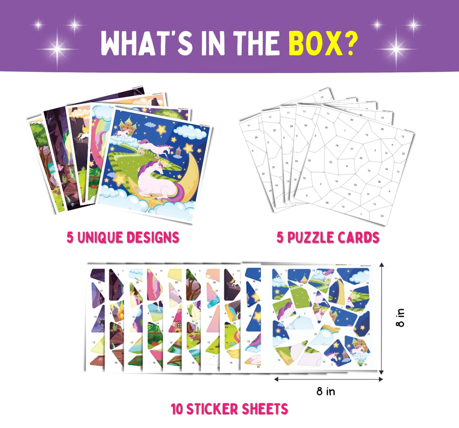 PEPPLAY MOSAIC STICKER BY NUMBER - MAGICAL UNICORN