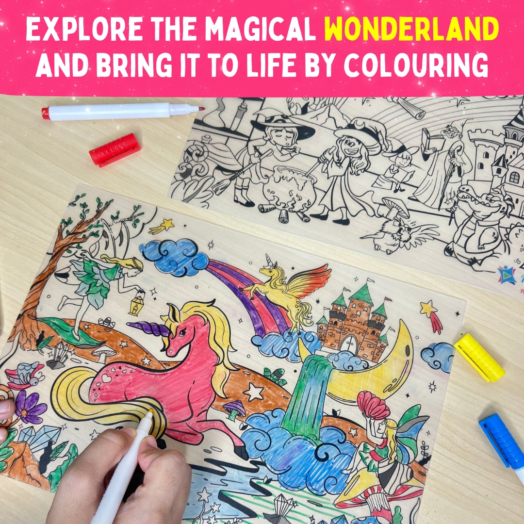 PEPPLAY RECOLOURABLES COLOUR & WIPE PLACEMATS - MAGICAL LAND