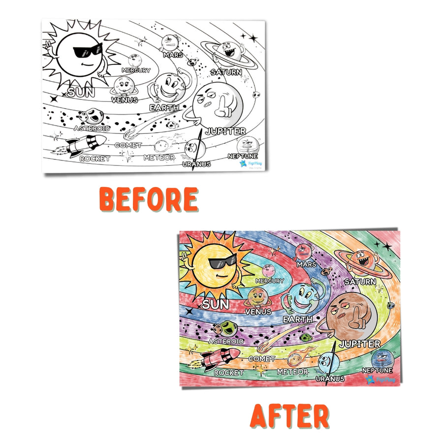 PEPPLAY RECOLOURABLES COLOUR & WIPE PLACEMATS - SPACE SAGA