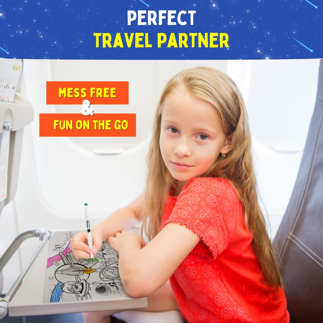 PEPPLAY RECOLOURABLES COLOUR & WIPE PLACEMATS - SPACE SAGA