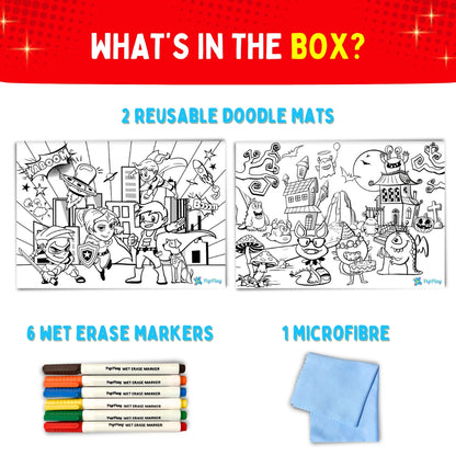 PEPPLAY RECOLOURABLES COLOUR & WIPE PLACEMATS - SUPER POWER