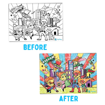 PEPPLAY RECOLOURABLES COLOUR & WIPE PLACEMATS - SUPER POWER