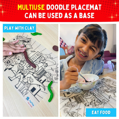 PEPPLAY RECOLOURABLES COLOUR & WIPE PLACEMATS - SUPER POWER