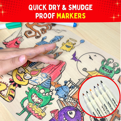 PEPPLAY RECOLOURABLES COLOUR & WIPE PLACEMATS - SUPER POWER