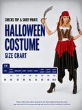 Checks Top & Skirt Pirate Adult Halloween Costume Fancy Dress Up