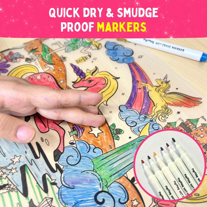 PEPPLAY RECOLOURABLES COLOUR & WIPE PLACEMATS - MAGICAL LAND