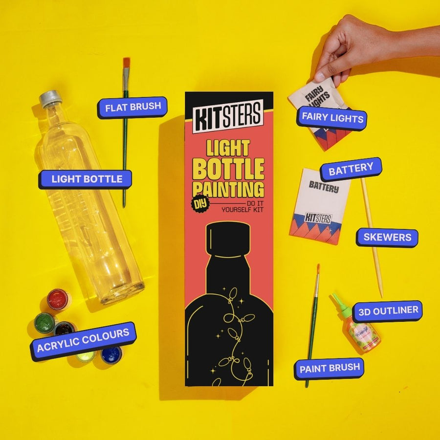 Painting Starter Pack: DIY Mini Painting Kit, DIY Light Bottle Painting Kit &DIY Tote Bag Painting Kit