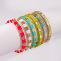 Groovy Enamel Bracelet | White & Gold | Thin